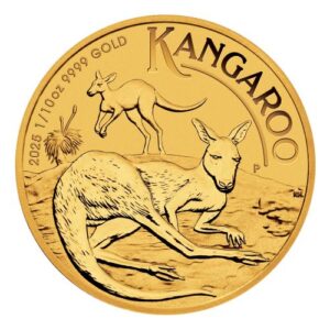 1-10 oz Zlatá minca Kangaroo 2025 rub