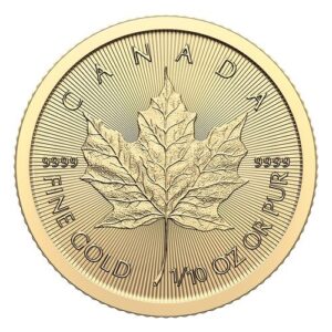 1-10 oz Zlatá minca Maple Leaf rub