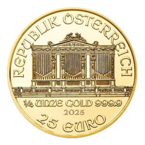 1-4 oz Zlatá minca Wiener Philharmoniker 2025 líc