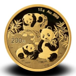 15g zlatá minca Panda 2025 líc