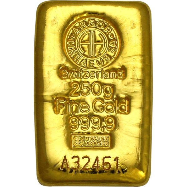 250 g Zlatá tehlička Argor Heraeus 2025 - 1