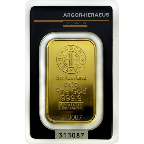 50 g Zlatá tehlička Argor Heraeus 2025 - 1
