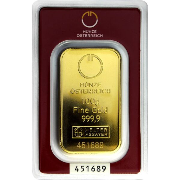 100 g Zlatá tehlička Münze Österreich 2025 - 1