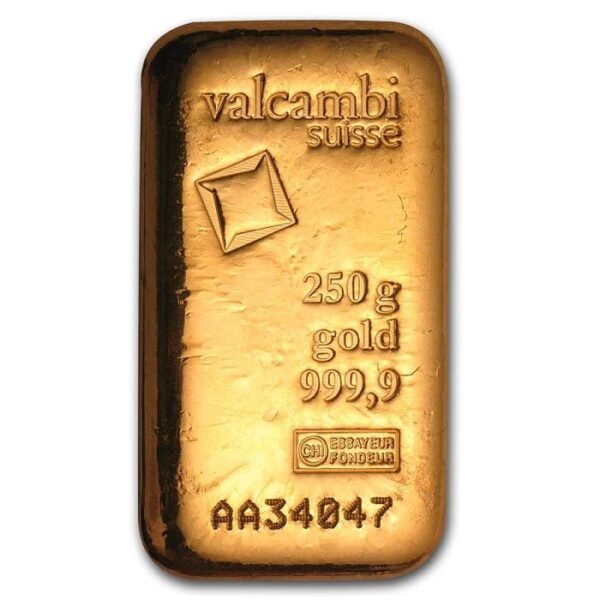 250 g Zlatá tehlička Valcambi 2025 - 1