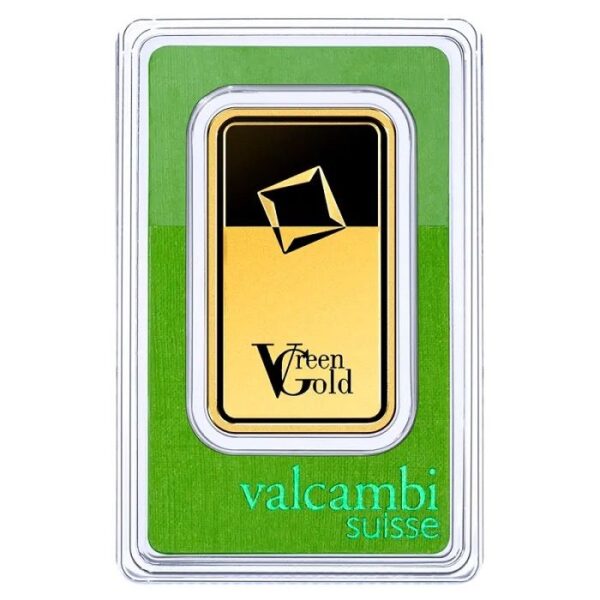 100 g Zlatá tehlička Green Valcambi