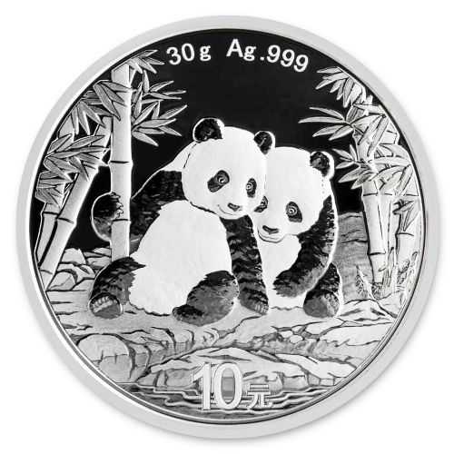 Strieborná minca Panda líc